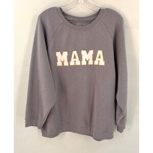 State of Mine Womens MAMA Crewneck Sweatshirt Size XXL Lavender Purple Gold